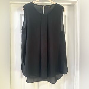 IMAN Chic Black Sleeveless Blouse